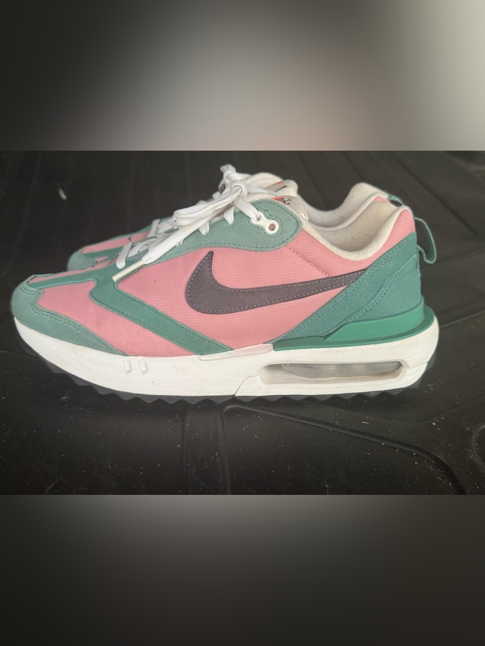 Nike Pink and Teal Low-Top Sneaker with Gray Swoosh